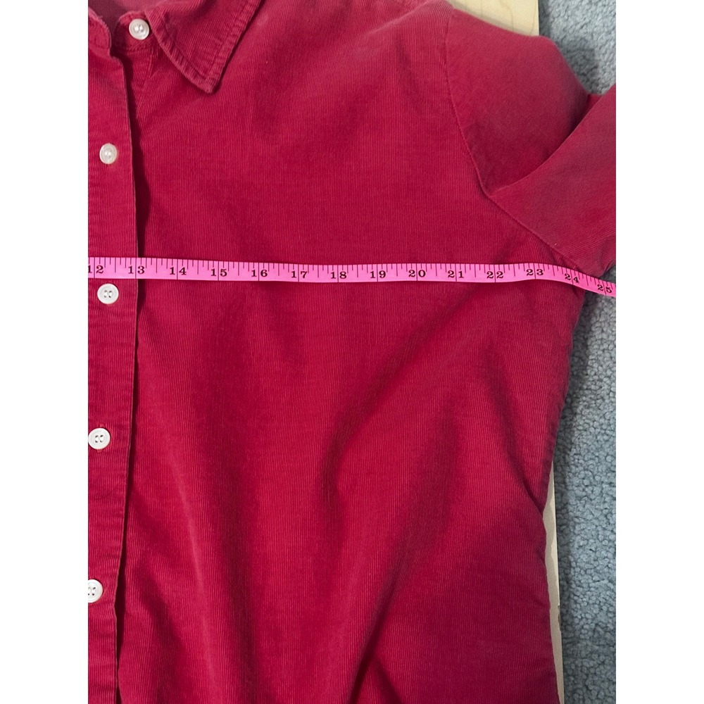 Liz Claiborne Lizsport Red Corduroy Button Down Shirt Womens XL Long Sleeve - Picture 5 of 6